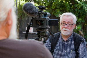 Daniel Buckley conducts interviews.