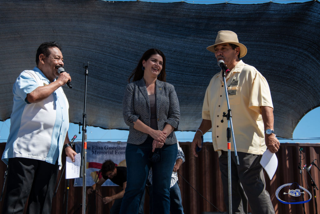 Mayor Regina Romero with emcee Mario Celis and TIMC board president Alfonso Dancil.