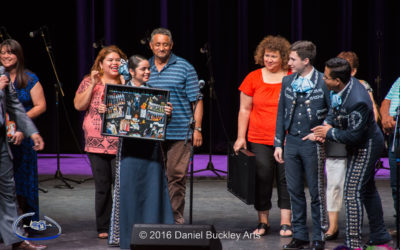 Senior Yajaira Othon receives her shadow box.